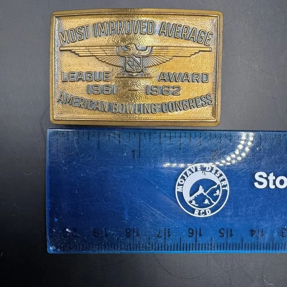 Vintage American Bowling Congress Belt Buckle Most Improved 1961-1962 League